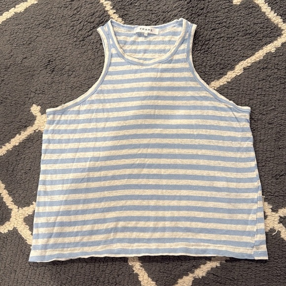 Frame Blue and White Striped Tank - Picture 3 of 5